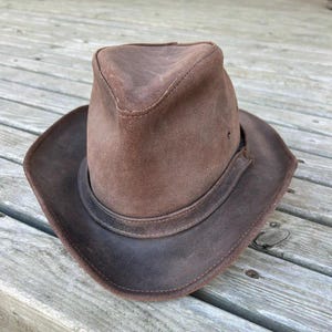 Cowboy Leather Hat, size S/56cm/22&quot;