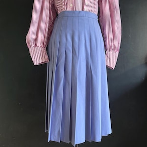 Vtg Scottish Purple Pleated Midi Skirt Wool Blend Size M L | Preppy Cottagecore Academia Fall Skirt