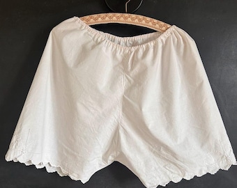 Bloomer en coton fait main vintage avec bordure en dentelle sous-vêtements cottagecore