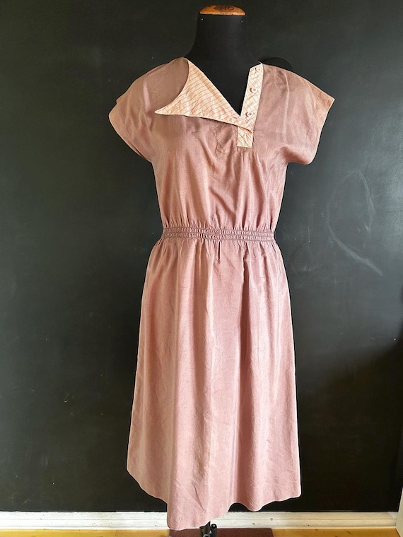 Vtg 1960s Silk Dress Burlingtons Bombay India | Taj Mahal Hotel Boutique | Size M