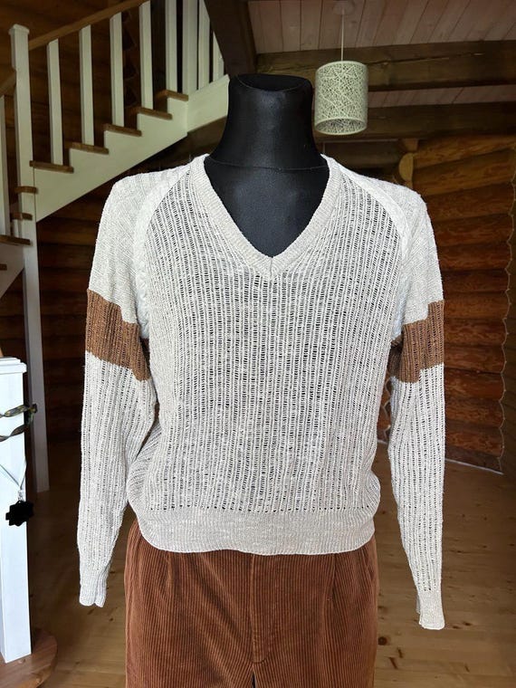 OLD(ITALY cotton/linen n/s knit top