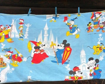 Funda de almohada vintage de algodón de Walt Disney: Mickey Mouse, Minnie y el Pato Donald, 97 x 58 cm (38 x 23 pulgadas)