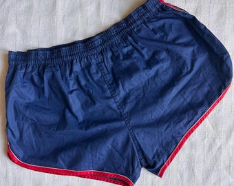 Pantalones cortos deportivos azules vintage estilo años 80