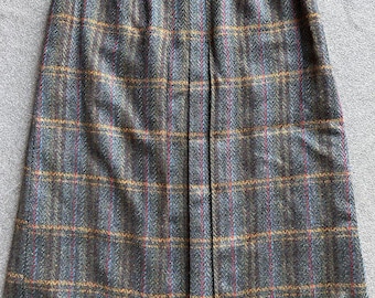 Jupe En Laine Geiger Vintage Taille 34 - Verte Olive, Style A-Line Genou, Neuve Avec étiquette