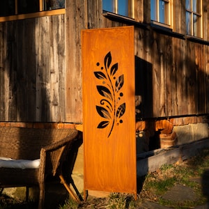 Rostiger Sichtschutz aus Metall, Sichtschutz aus Metall für den Außenbereich, die Terrasse & den Garten
