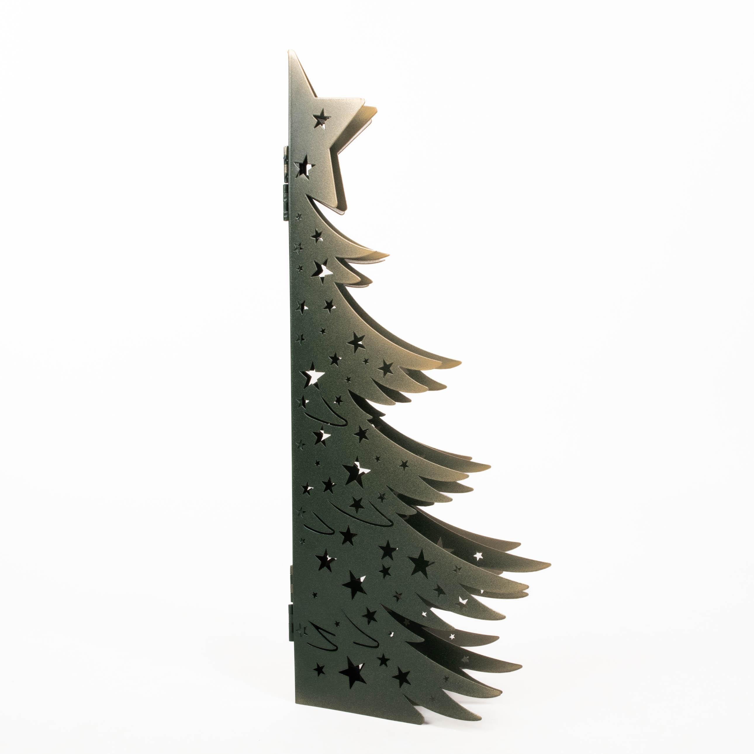 Sapin De Noël En Métal Doré 90 Cm - Design Moderne En Acier Thermolaqué Pour Intérieur Et Extérieur Protégé