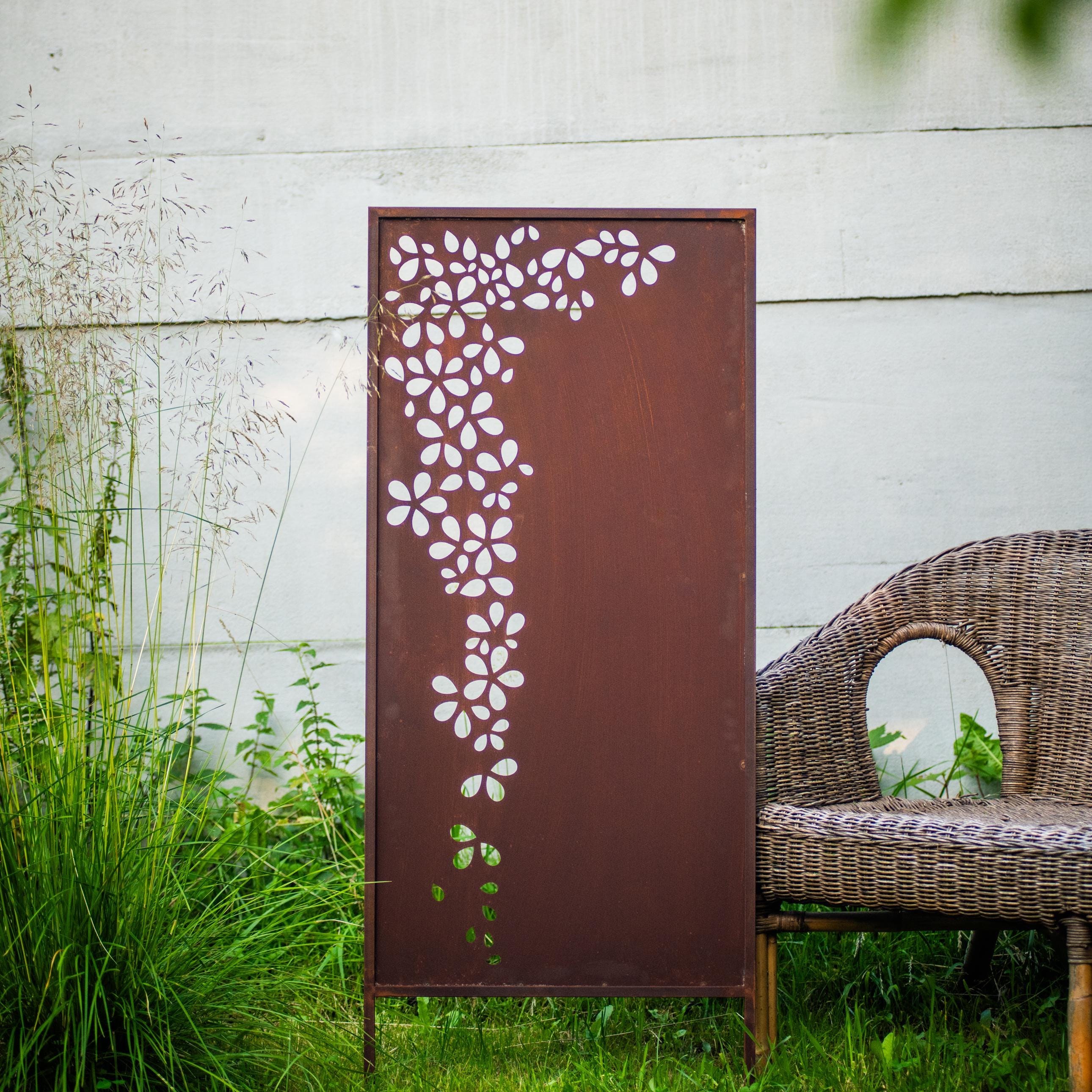 Rustic Metal Garden Screen – Effect Corten Steel Privacy Panel