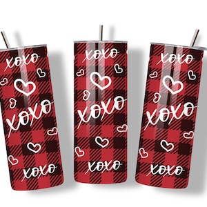 20oz Valentine&#39;s Day Tumbler - Romantic Tumbler Wrap - Skinny Tumbler with Heart Design - Personalized tumbler - Heart Pattern Tumbler Wrap