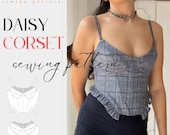 Corset Top Sewing Pattern, Cupped Corset PDF Pattern, Bustier Woman Simple Trendy Pattern, Sizes XXS-4XL