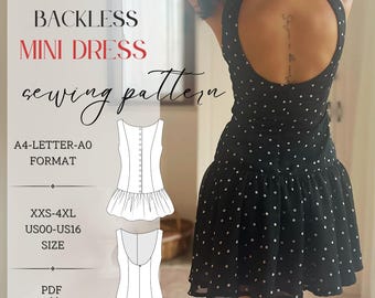 Oceane Boat Neck Drop Waist Mini Skirt Dress | Digital PDF Sewing Pattern -  Etsy