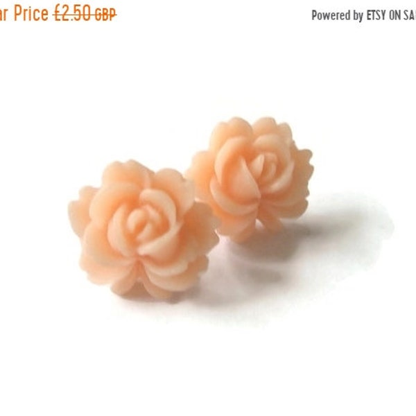 Orecchini Stud Post Peach colore Resina Rose Gioielli floreali Everyday Wear Pretty jewelry