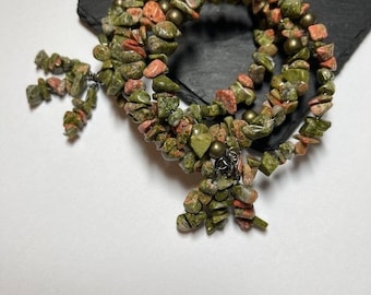 Natural Green Jasper multi strand bracelet