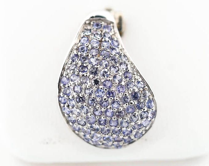 925 Sterling Silver Lavender CZ Teardrop Pendant Elegant Pear Shape Necklace Charm Gift for Her