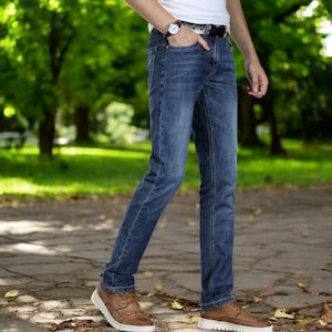 Classic Stretch Fit Men&#39;s Jeans – Relaxed Business-Casual Style, All-Day Comfort & Timeless Versatility. Perfect Gift for Him