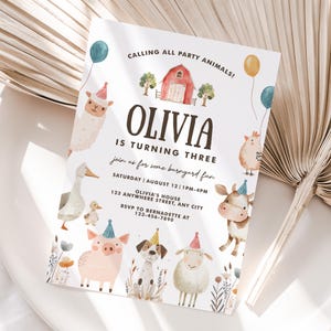 Personalized Farm Animals Birthday Invitation | Printable Farm Animals Party Invite ANY AGE | Easy to Print & Share | Fast Delivery