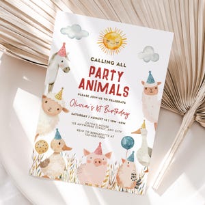 Personalized Farm Animals Birthday Invitation | Printable Farm Animals Party Invite ANY AGE | Easy to Print & Share | Fast Delivery