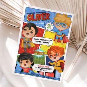 Personalized Superhero Birthday Invitation | Printable Superhero Party Invite ANY AGE | Easy to Print or Share Online | Fast Delivery