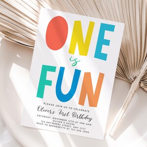 Faire-part 1er anniversaire personnalisé | Une invitation à une fête imprimable | Facile à imprimer et à partager | Livraison rapide