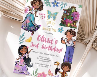 Encanto Birthday Invitation, Editable Canva Template (Digital Download)