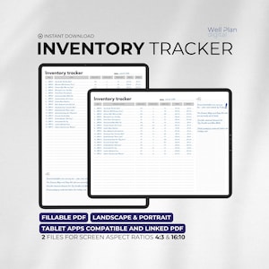 Digital Inventory Tracker, Inventory Sheet, Small Business Organizer, Product Inventory List, Digital and Fillable FDF