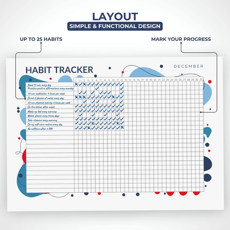 Seasonal Habit Tracker Printable: Daily, Monthly, Yearly (a4/a5/letter ...