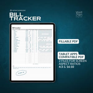 Digitaler Rechnungs-Tracker: Monatliches & Jährliches Zahlungslog (bearbeitbar / ausfüllbar / digitales PDF, Sofort-Download)