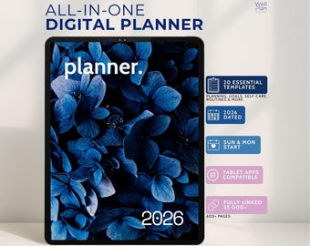 Agenda digitale All in One 2026 per iPad GoodNotes Notability XoDo Tablet Android e Windows, Life Planner, Organizzatore di produttività