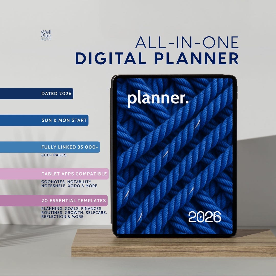 All-in-one Digital Planner 2026 | Productivity Dated Notebook for Ipad ...