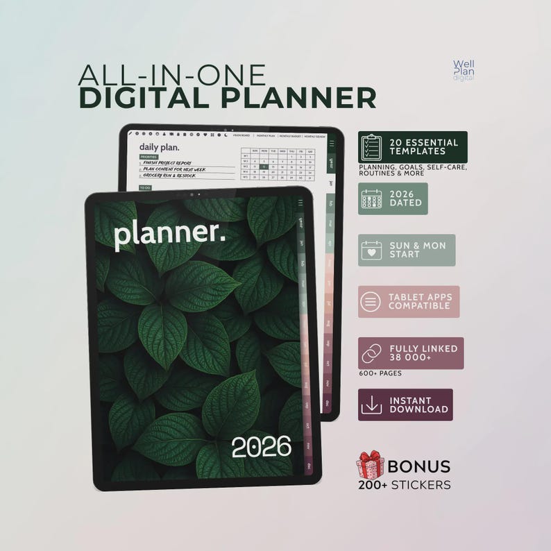 2026 Digital Planner | All in One Notebook for Ipad, Android, and ...