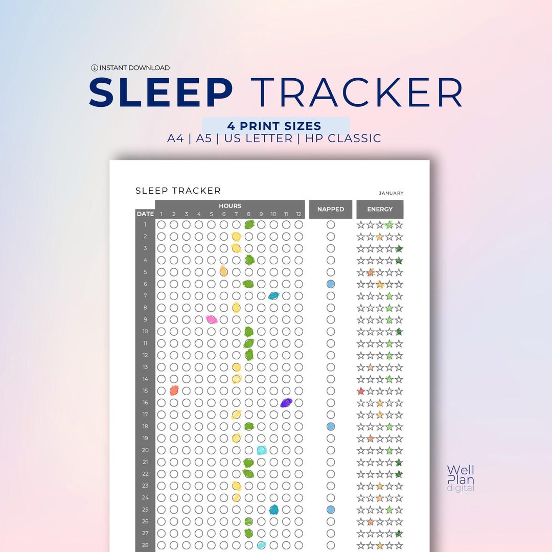 Daily Sleep Tracker | Printable Sleep Log Journal (digital Download) - Etsy