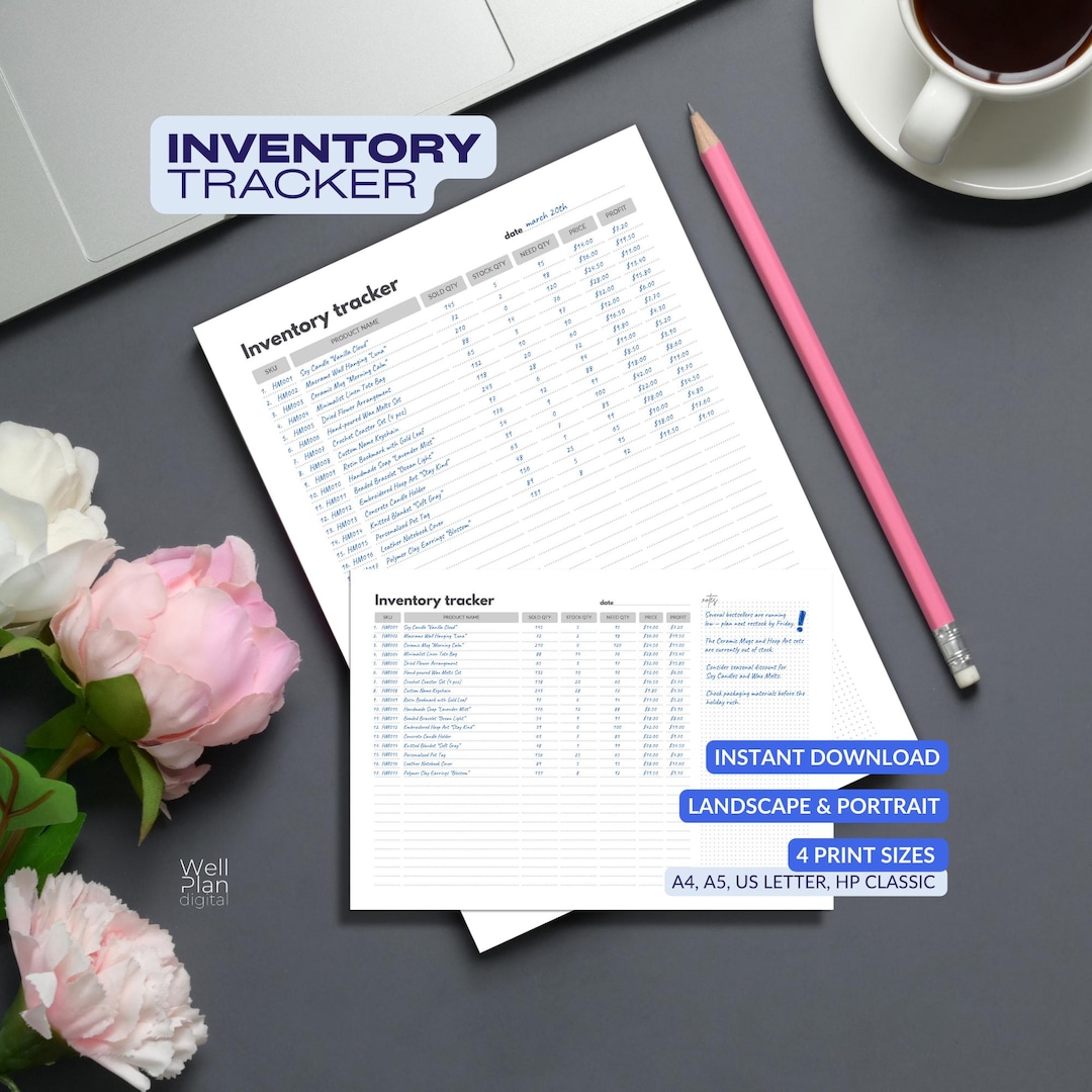 Printable Inventory Tracker | Inventory Management Form, Small Business ...