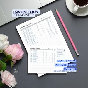 Printable Inventory Tracker | Inventory Management Form, Small Business Organizer and Product Inventory List | A4, A5, Letter, HP Classic