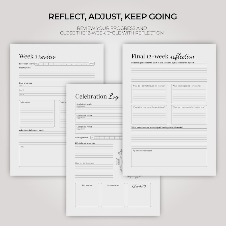 12 Week Year Planner Printable | 90 Day Goal Setting System & Quarterly ...