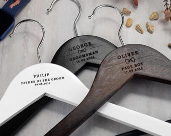 Cabides personalizados gravados – presente de casamento para padrinhos, pajens, pais da noiva e noivo – cabide de terno personalizado, lembrança