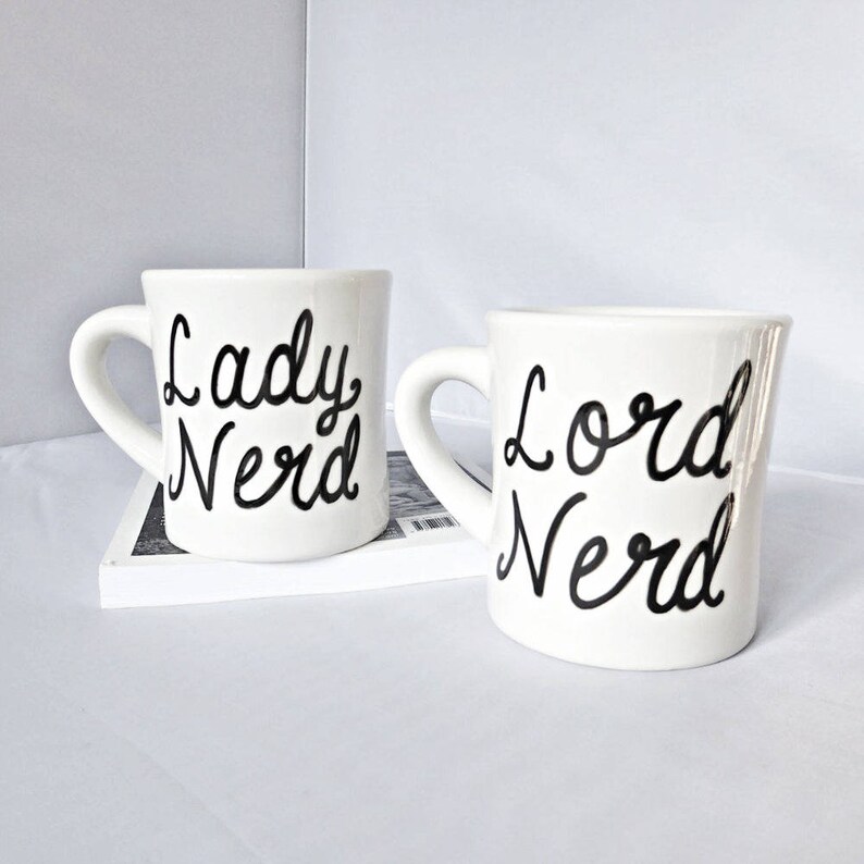 Nerdy wedding Mug Set for Couples wedding gift Just Etsy