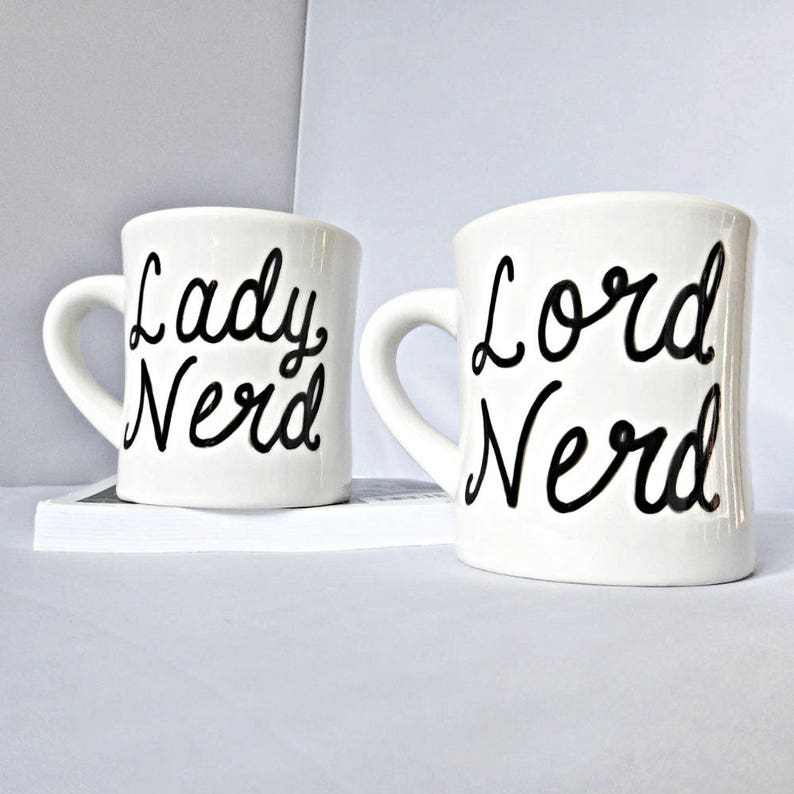Nerdy wedding Mug Set for Couples wedding gift Just Etsy
