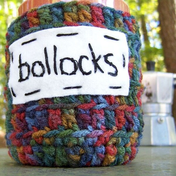 Bollocks funny coffee mug cozy tea handmade