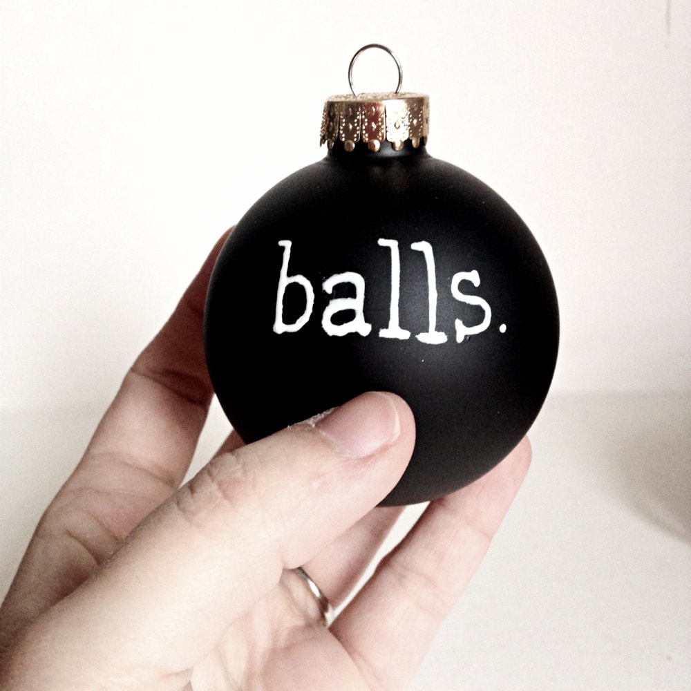 Funny christmas ornament holiday hand painted balls | Etsy