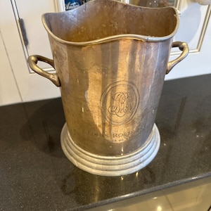 Rare Ancien seau à champagne Louis Roederer Plaque émaillée