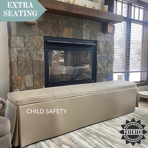 Patented Custom HearthSoft Cushion for Fireplace Hearth Cushion for Extra Seating Fireplace Cushion Hearth Protector for Child Safety