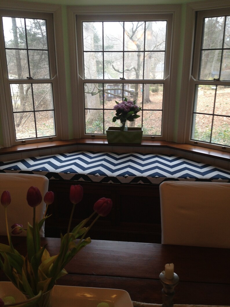 Custom Trapezoid Bay Window Seat Cushion With Cording Etsy