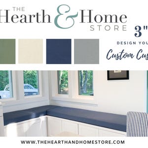 3&quot; Custom Cushion  Window Seat Cushion  Bench Seat Cushion  Mudroom Cushion  Banquette Cushion  Custom Seat Cushion  Nook Cushion