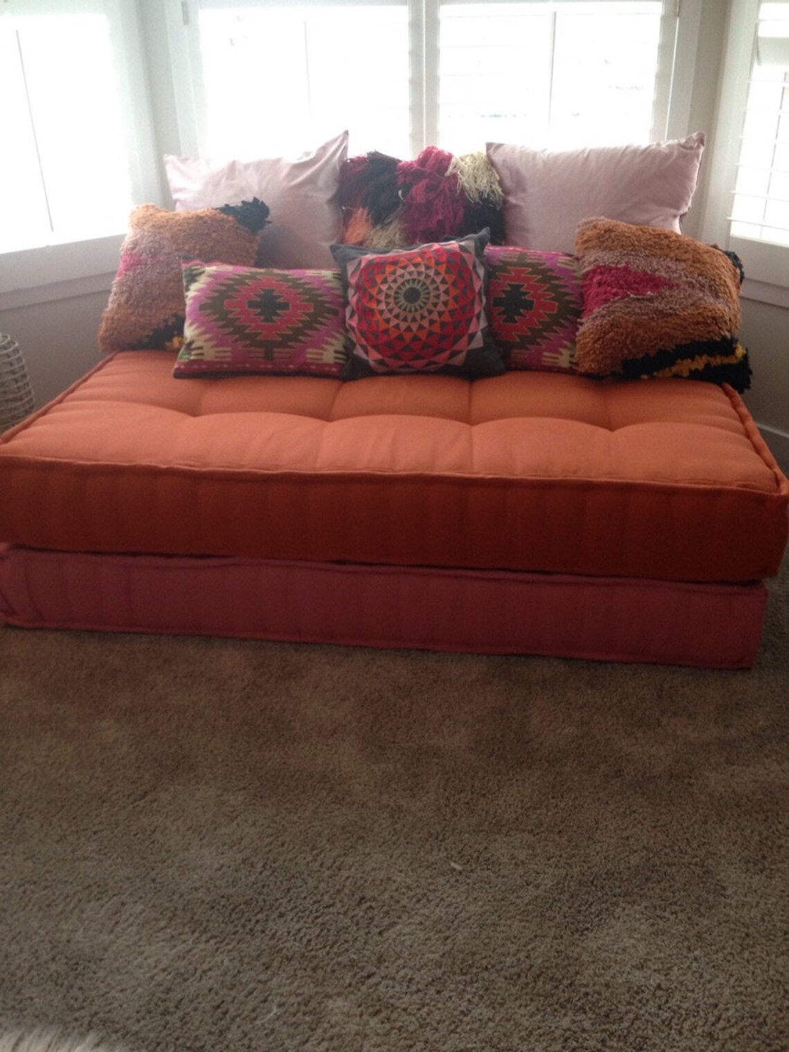 Hand Tufted Cushion Twin Daybed Cushion French Tufted Etsy