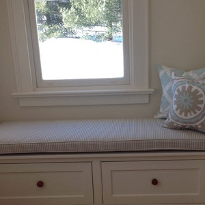 Custom Sewn Window Seat Cushion with Cording Playroom, Nursery, Bench Seat , Chair Pad image 1