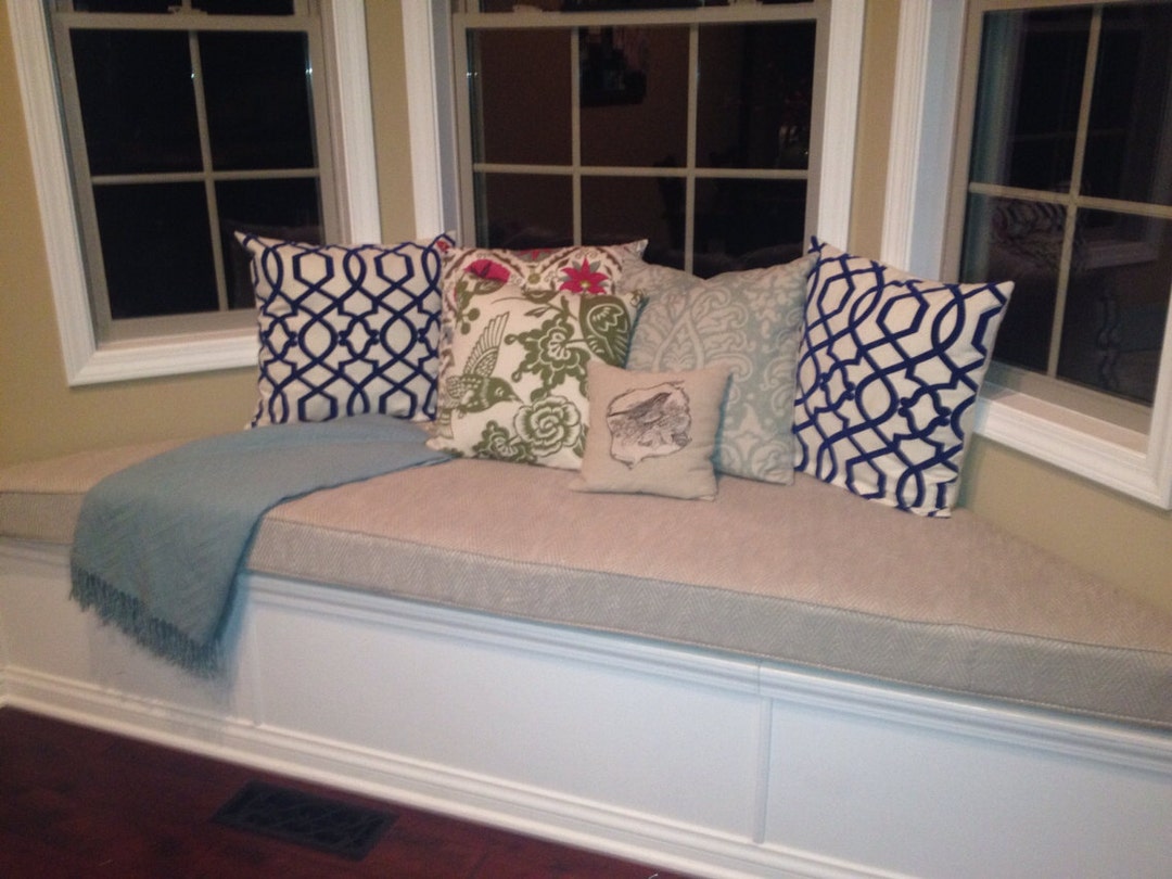 Custom Trapezoid Bay Window Seat Cushion With Cording Playroom Nursery Bench Seat Chair Pad Window Cushion Etsy UK