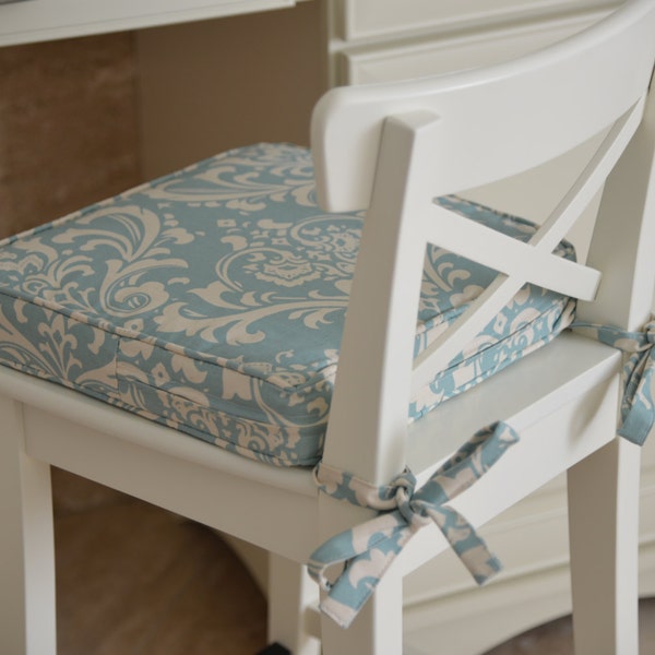 Chair Pad for Kitchen, Sunbrella  Outdoor Chair Pads, Dining Room Cushion, Kitchen Chair Cushion, Dining Chair Cushion, Chair Pad with Ties
