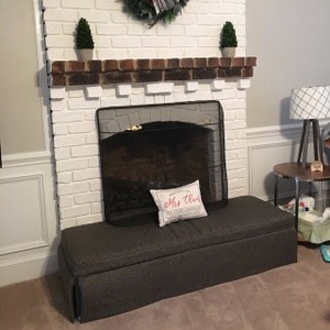 Custom HearthSoft Cushion for Fireplace  up 20.75" deep by 48" to 60" Long  Fireplace Cushion for Babyproofing, Hearth Cushion