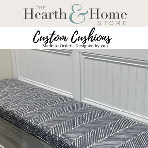 Made to Order Custom Bench Cushion, Window Seat  Cushion,  Banquette Seat,  Indoor Bench Cushion, Mudroom Cushion, Nook Cushion