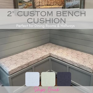 2 inch Custom bench cushion window seat breakfast nook hallway bench cushion piano bench cushion farmhouse minimalist replacement pad