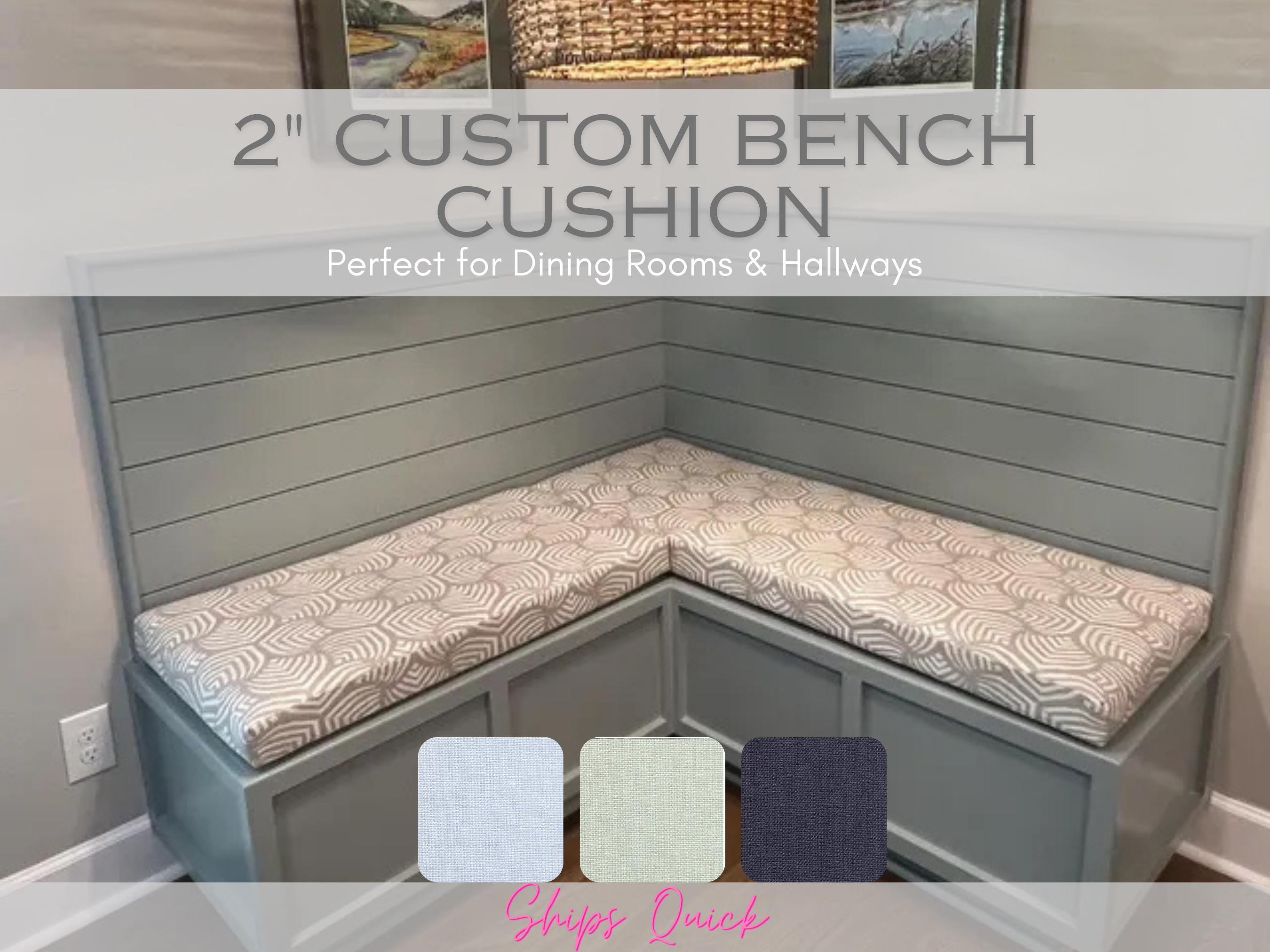 2 inch Custom bench cushion window seat breakfast nook hallway bench cushion piano bench cushion farmhouse minimalist replacement pad